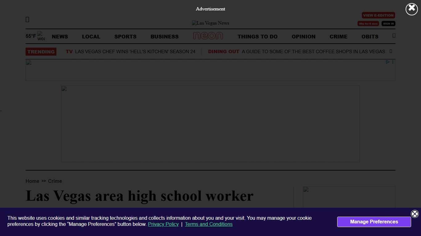 CCSD high school volunteer arrested, police say Crime